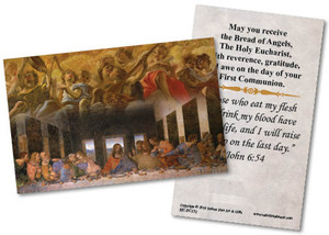 Last Supper by Da Vinci First Communion Holy Card